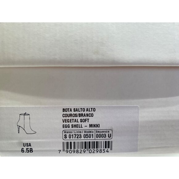 Schutz Women's White Mikki High Stiletto Leather Heel Pointed Toe Booties NWB - Picture 6 of 6